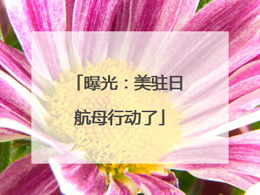曝光：美驻日航母行动了
