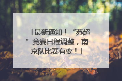 最新通知！“苏超”竞赛日程调整，南京队比赛有变！