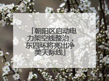朝阳区启动电力架空线整治，东四环将亮出净美天际线