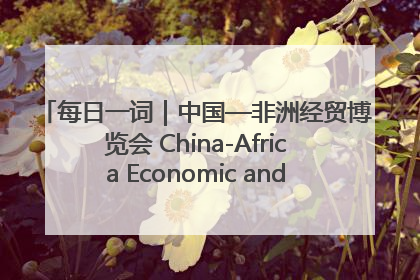 每日一词｜中国—非洲经贸博览会 China-Africa Economic and Trade Expo