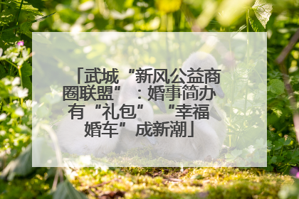 武城“新风公益商圈联盟”：婚事简办有“礼包” “幸福婚车”成新潮