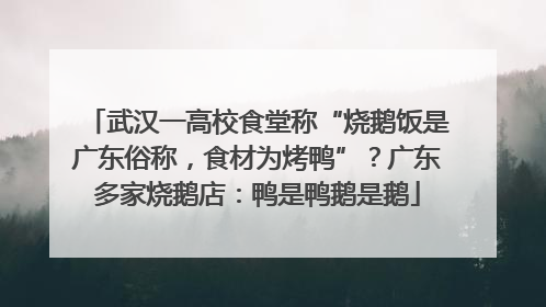 武汉一高校食堂称“烧鹅饭是广东俗称，食材为烤鸭”？广东多家烧鹅店：鸭是鸭鹅是鹅
