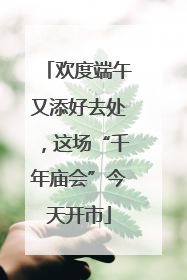 欢度端午又添好去处，这场“千年庙会”今天开市
