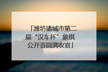 潍坊诸城市第二届“汉车杯”象棋公开赛圆满收官