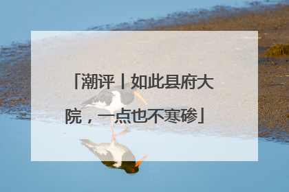 潮评丨如此县府大院，一点也不寒碜
