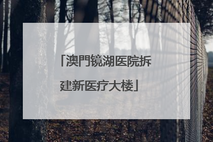 澳門镜湖医院拆建新医疗大楼