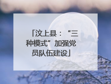 汶上县：“三种模式”加强党员队伍建设