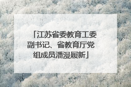 江苏省委教育工委副书记、省教育厅党组成员潘漫履新