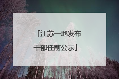 江苏一地发布干部任前公示