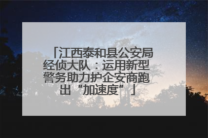 江西泰和县公安局经侦大队：运用新型警务助力护企安商跑出“加速度”