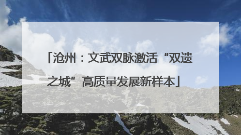 沧州：文武双脉激活“双遗之城”高质量发展新样本