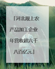 河北规上农产品加工企业年营收超六千八百亿元