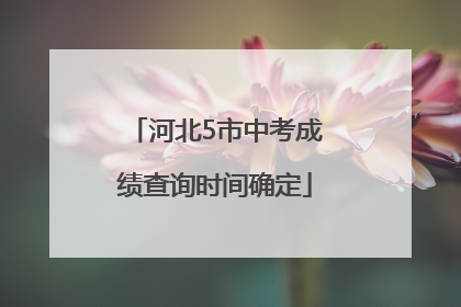 河北5市中考成绩查询时间确定