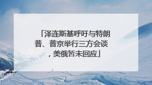 泽连斯基呼吁与特朗普、普京举行三方会谈，美俄暂未回应
