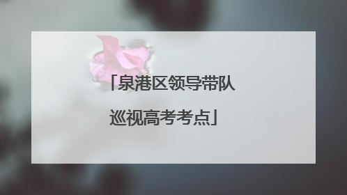 泉港区领导带队巡视高考考点