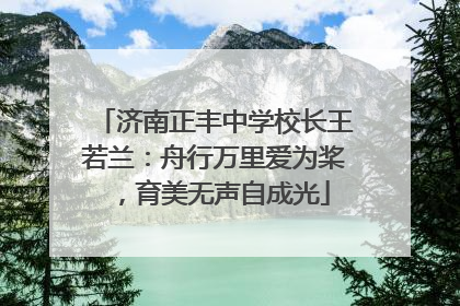 济南正丰中学校长王若兰：舟行万里爱为桨，育美无声自成光