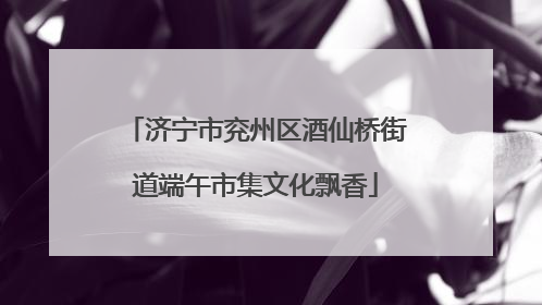 济宁市兖州区酒仙桥街道端午市集文化飘香