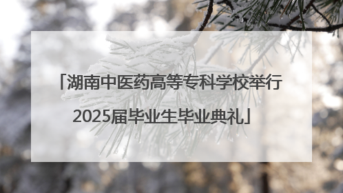 湖南中医药高等专科学校举行2025届毕业生毕业典礼