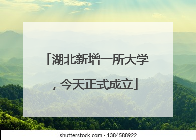 湖北新增一所大学，今天正式成立
