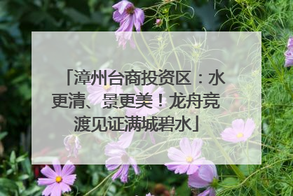 漳州台商投资区：水更清、景更美！龙舟竞渡见证满城碧水
