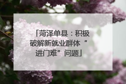菏泽单县：积极破解新就业群体“进门难”问题
