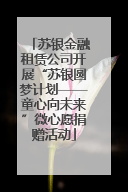 苏银金融租赁公司开展“苏银圆梦计划——童心向未来”微心愿捐赠活动