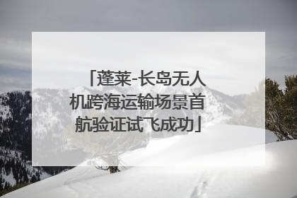 蓬莱-长岛无人机跨海运输场景首航验证试飞成功