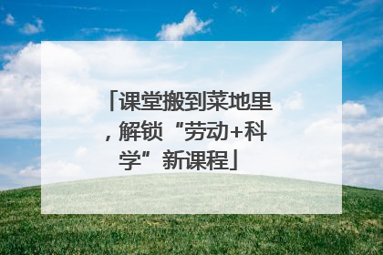 课堂搬到菜地里，解锁“劳动+科学”新课程