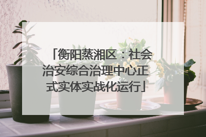 衡阳蒸湘区：社会治安综合治理中心正式实体实战化运行
