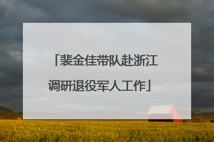 裴金佳带队赴浙江调研退役军人工作