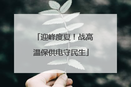 迎峰度夏！战高温保供电守民生