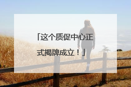 这个质促中心正式揭牌成立！