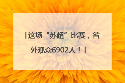 这场“苏超”比赛，省外观众6902人！