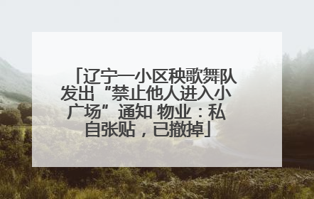 辽宁一小区秧歌舞队发出“禁止他人进入小广场”通知 物业：私自张贴，已撤掉
