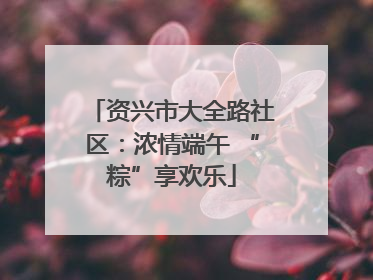 资兴市大全路社区：浓情端午 “粽”享欢乐