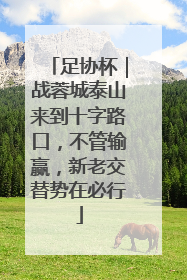 足协杯｜战蓉城泰山来到十字路口，不管输赢，新老交替势在必行
