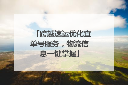 跨越速运优化查单号服务，物流信息一键掌握