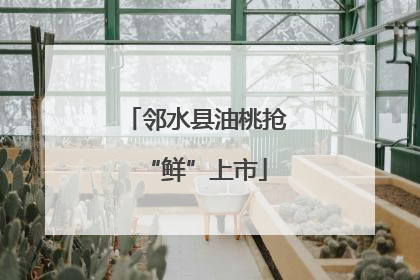 邻水县油桃抢“鲜”上市