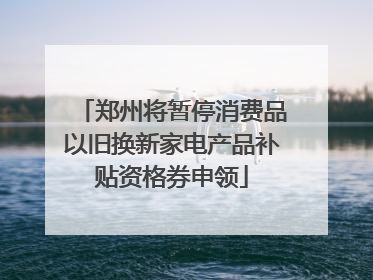 郑州将暂停消费品以旧换新家电产品补贴资格券申领