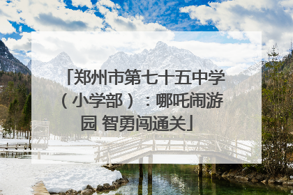 郑州市第七十五中学（小学部）：哪吒闹游园 智勇闯通关