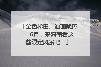金色梯田、油画晚霞……6月，来海南看这些限定风景吧！
