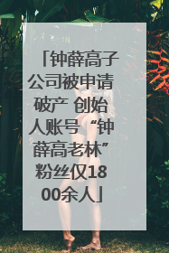 钟薛高子公司被申请破产 创始人账号“钟薛高老林”粉丝仅1800余人