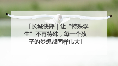 长城快评｜让“特殊学生”不再特殊，每一个孩子的梦想都同样伟大