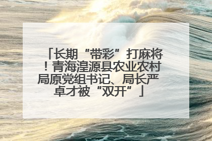 长期“带彩”打麻将！青海湟源县农业农村局原党组书记、局长严卓才被“双开”